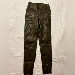 H&M Size 6 Green Vegan Leather Pants